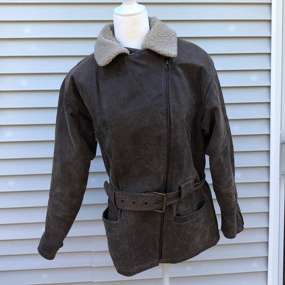 Winlit genuine Leather asymmetrical bomber jacket - Picture 2 of 6